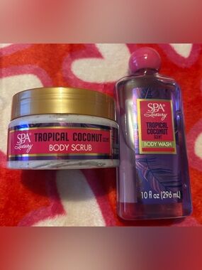 Tropical Coconut Body Scrub & Body Wash - Pink